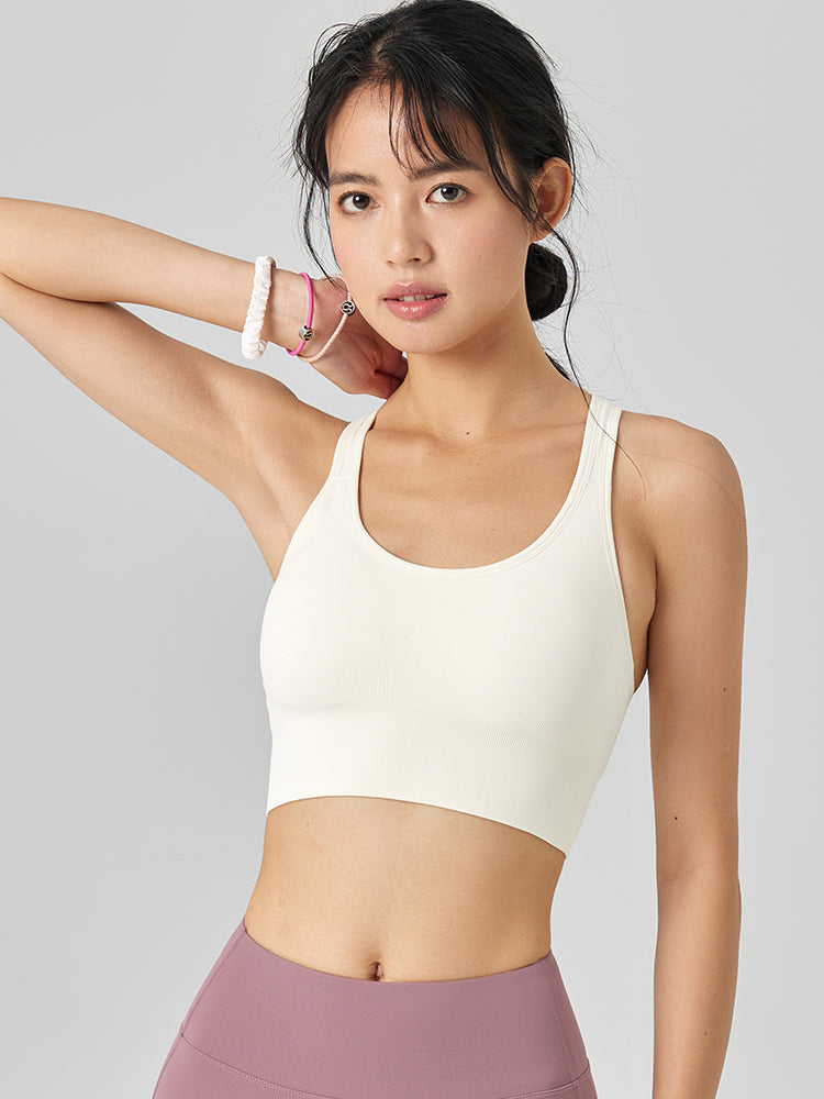 4段ホック付きクロスバックス トップス スポーツブラ - SLOLI