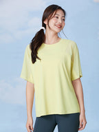ゆったりメッシュ入り薄手Tシャツ - SLOLI