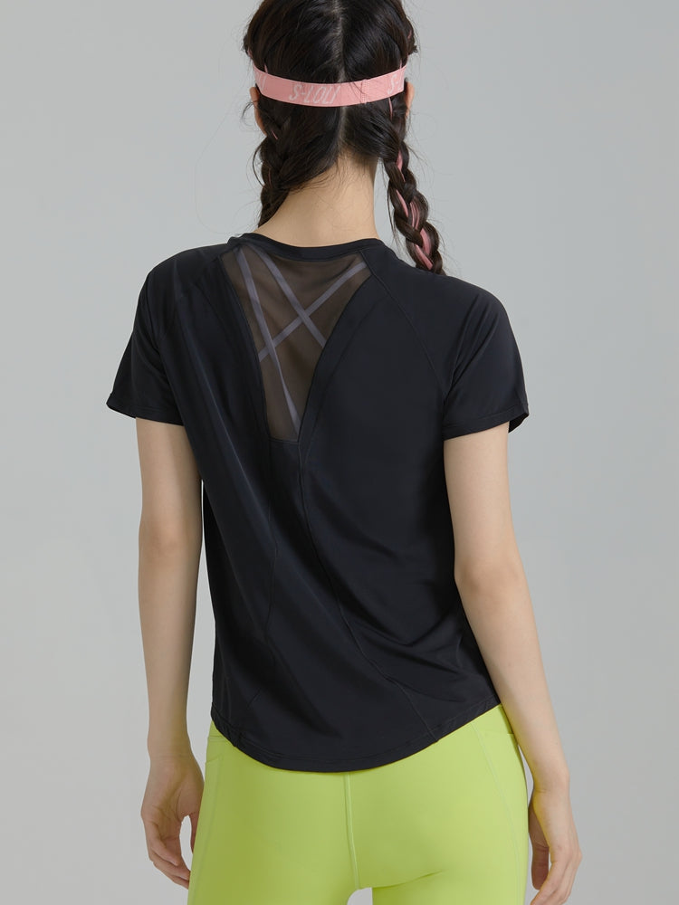 LYCRA® SPORT™素材メッシュ入りTシャツ（半袖） - SLOLI