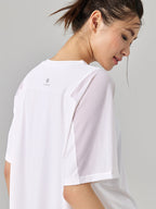 ゆったりメッシュ入り薄手Tシャツ - SLOLI