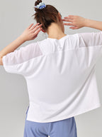 ゆったりメッシュ入り薄手Tシャツ - SLOLI