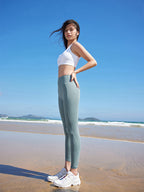 新色入荷 LYCRA® V字デザインハイウエストレギンス - SLOLI