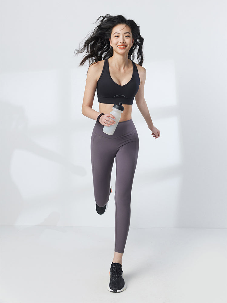 新色入荷 LYCRA® V字デザインハイウエストレギンス - SLOLI