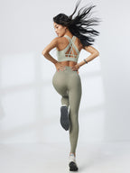 新色入荷 LYCRA® V字デザインハイウエストレギンス - SLOLI
