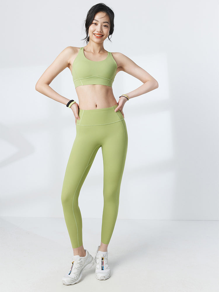 LYCRA®×IMOVE素材ハイウエスト パンツ レギンス - SLOLI
