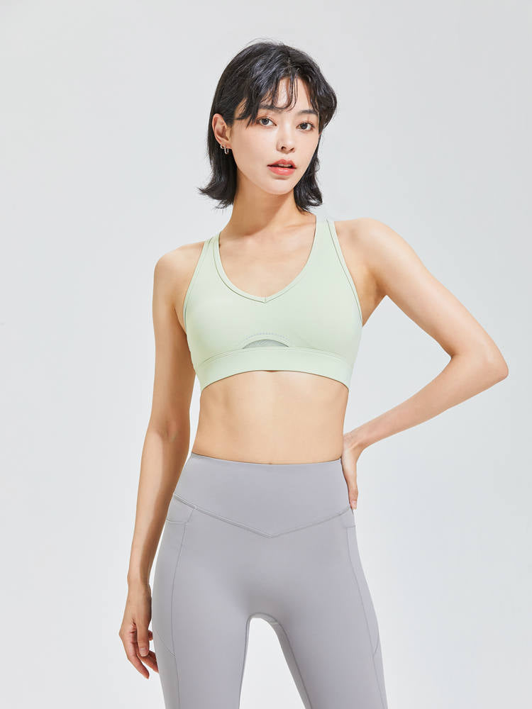 新色入荷 高強度 メッシュ入り美背中 スポーツブラ - SLOLI