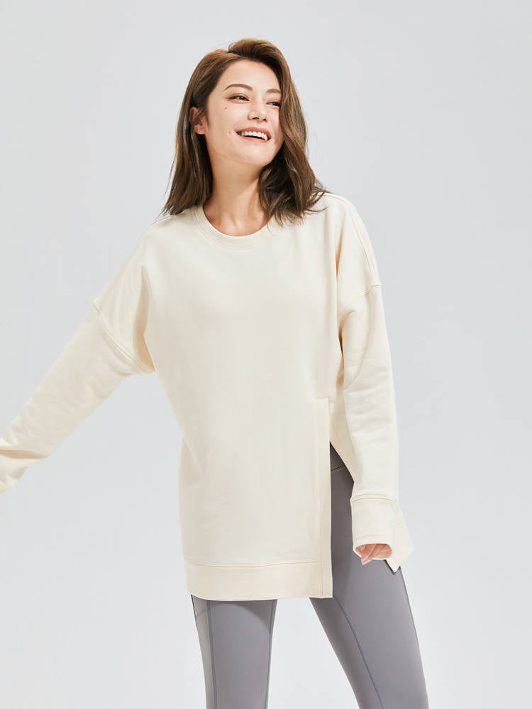 スリット入りクルーネックロンT - SLOLI