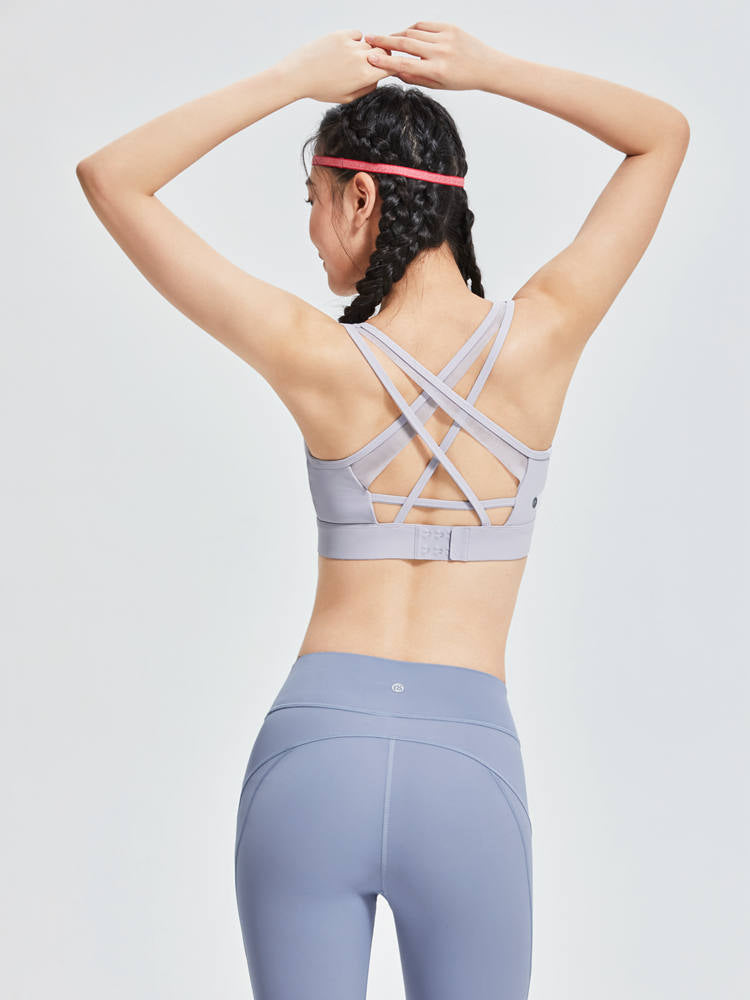 新色入荷 高強度 メッシュ入り美背中 スポーツブラ - SLOLI